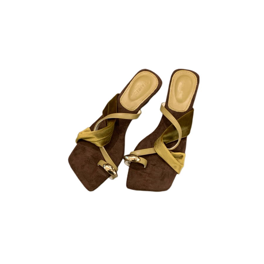 DIAIRIZ Women's Roman Style Wedge Sandals with Metal Buckle Square Toe 2026 Summer New - Image 5